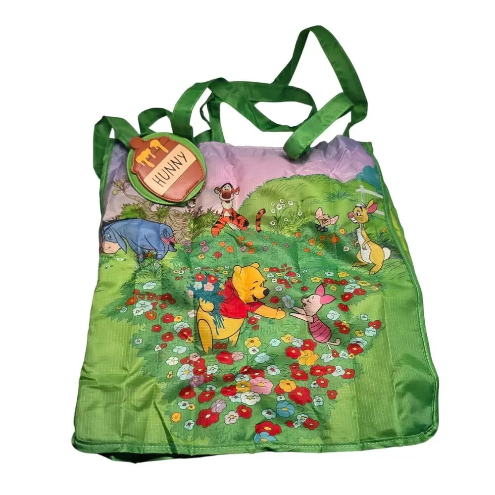 Disney Winnie the Pooh Foldable Reusable Tote Bag with Honey Pouch